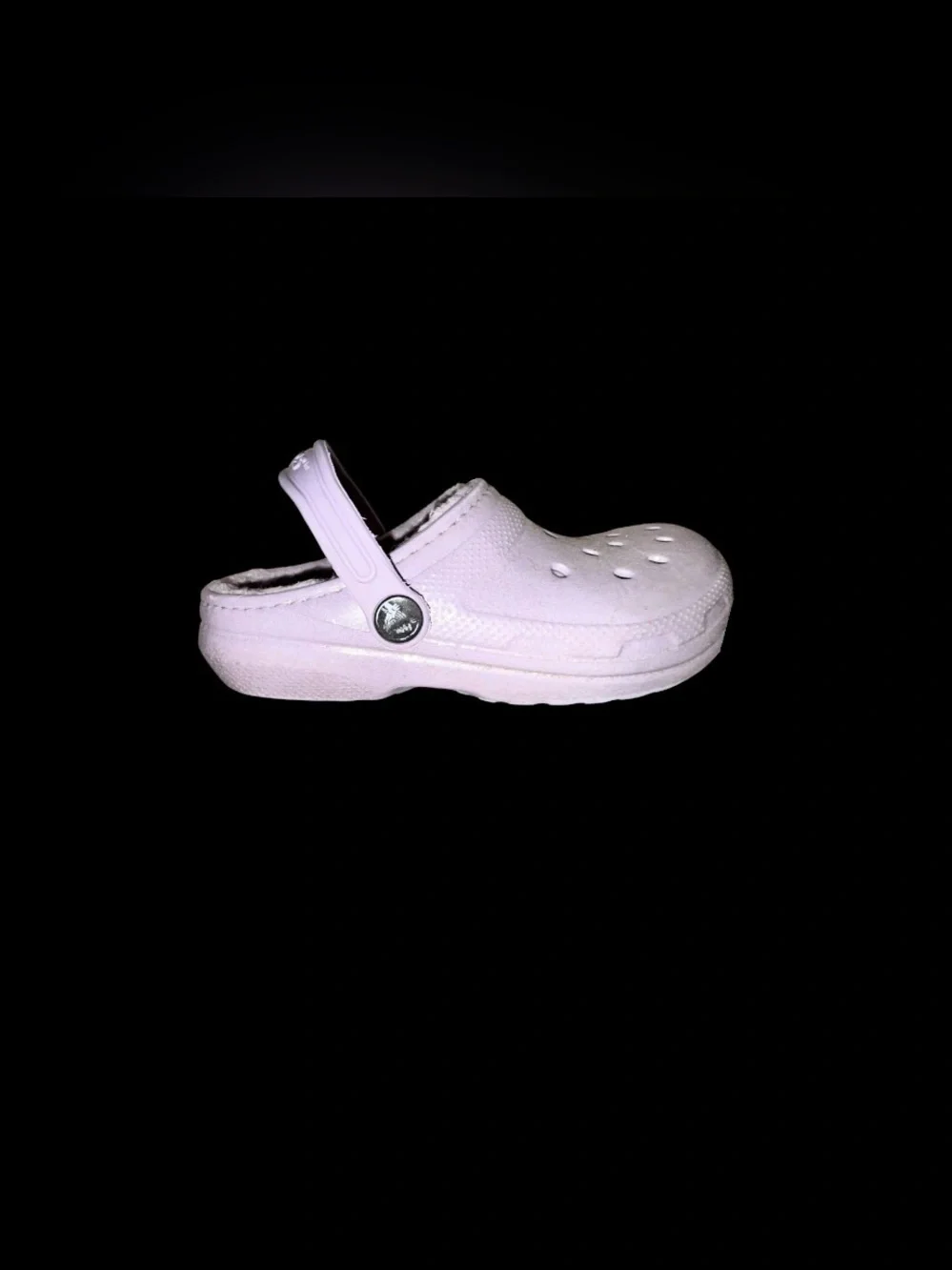 Crocs classic faux fur lined shimmer clogs girl’s sandals shoes size 13